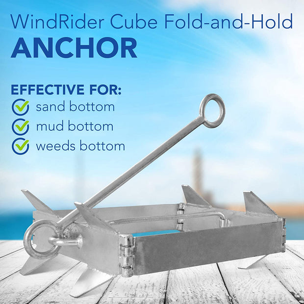 WindRider Boat Anchor | Box Style | Folds for Storage | Galvanized Steel
