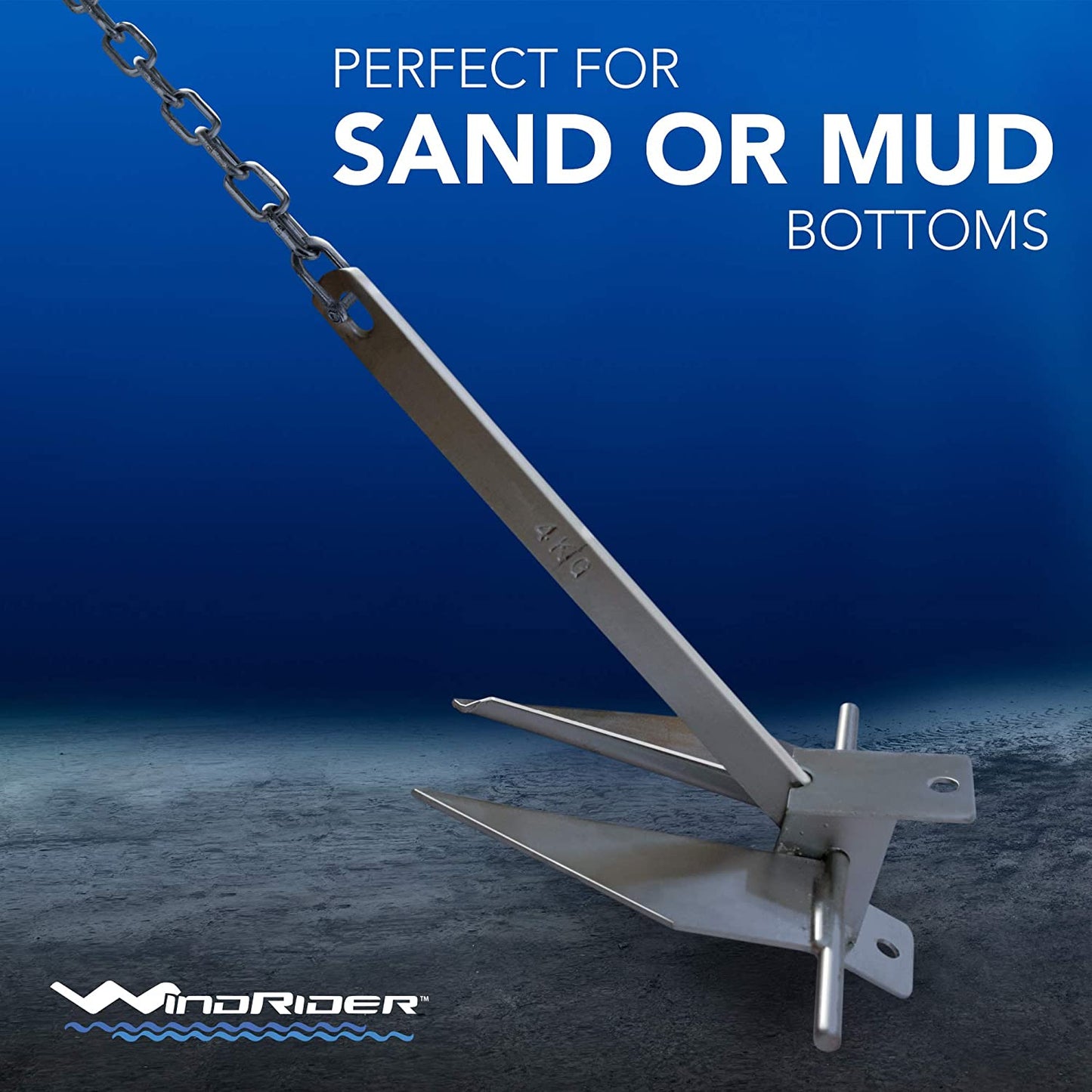 WindRider Boat Anchor Kits | Includes Galvanized Fluke Anchor, Rope, Shackles, Chain